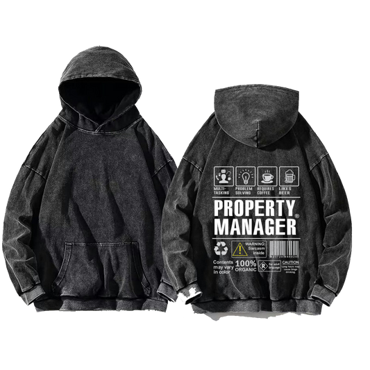 PROPERTY MANAGER oversize hoodie Washed back 124