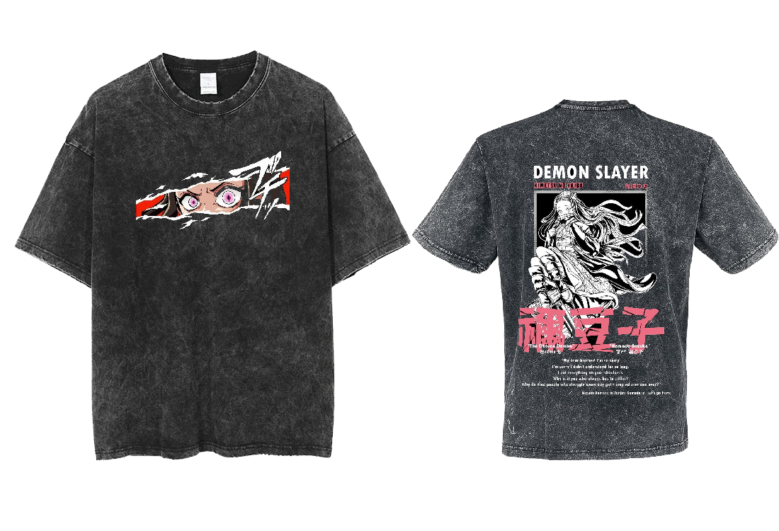 Anime Demon slayer nezuko tanjiro  One Size t- shirt Washed 21