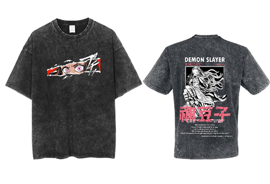 Anime Demon slayer nezuko tanjiro  One Size t- shirt Washed 21