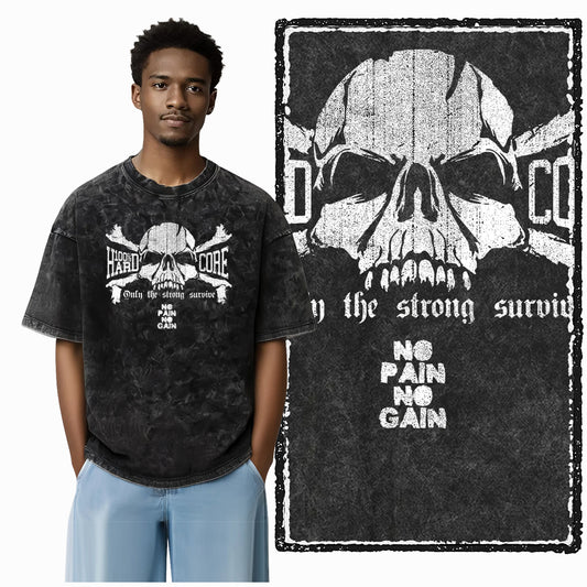 Go Hard Or Go Home Workout Gym T-Shirt Washed Oversized for Men Women, Vintage Fitness Bodybuilding Graphic Tee, Casual Short Sleeve Charcoal Top 20