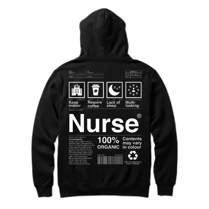 Nurse Back text oversize hoodie back 21