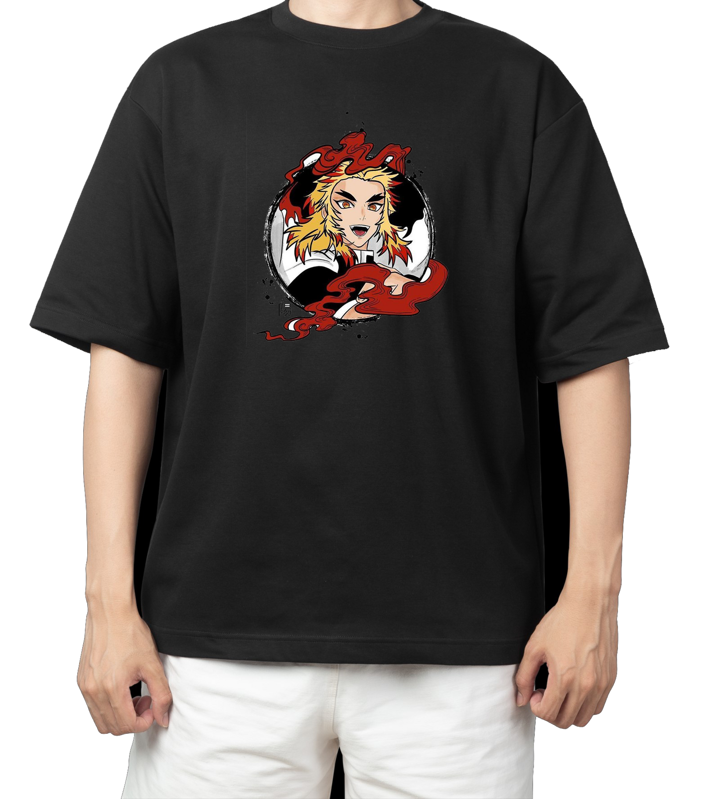 Anime Demon slayer nezuko tanjiro t- shirt Oversize Black 21