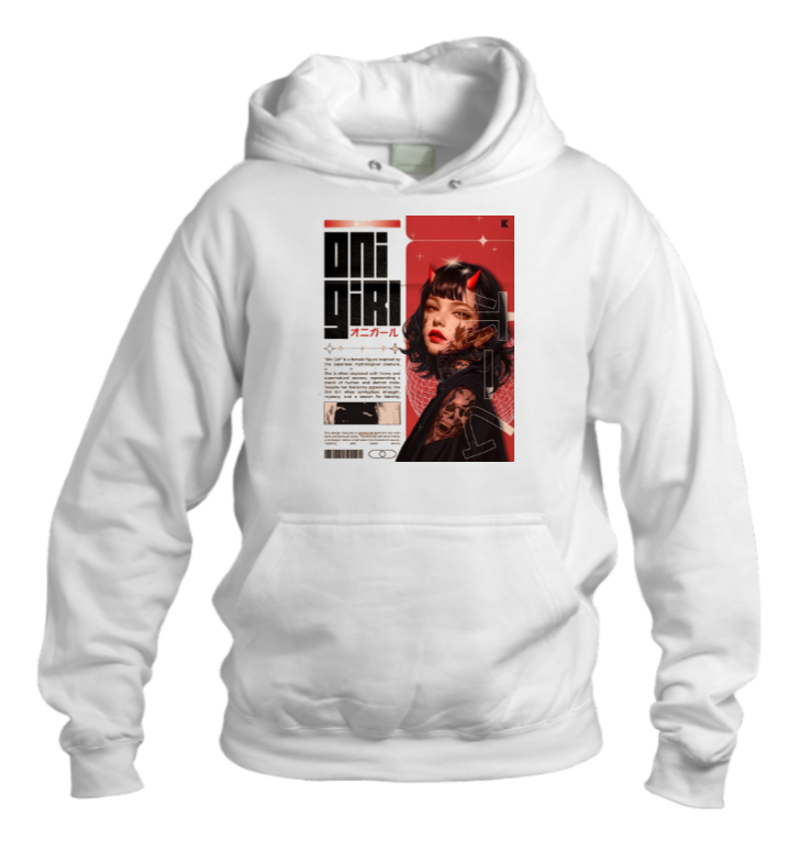 RANDOM ANIME GIRL Oversize  Hoodie White 21