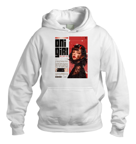 RANDOM ANIME GIRL Oversize  Hoodie White 21