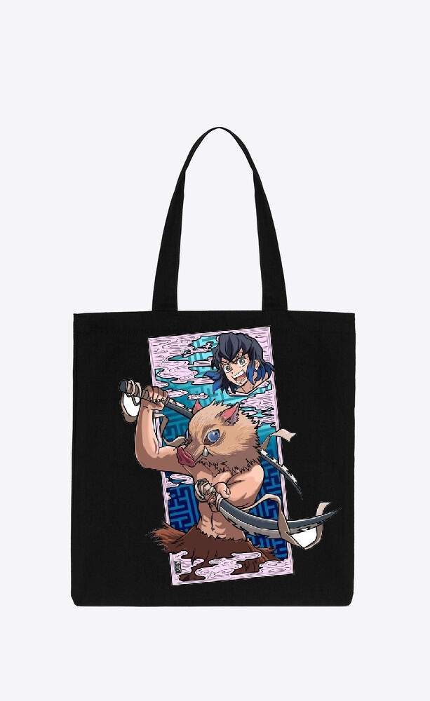 Anime Demon slayer nezuko tanjiro tote bag Black 21