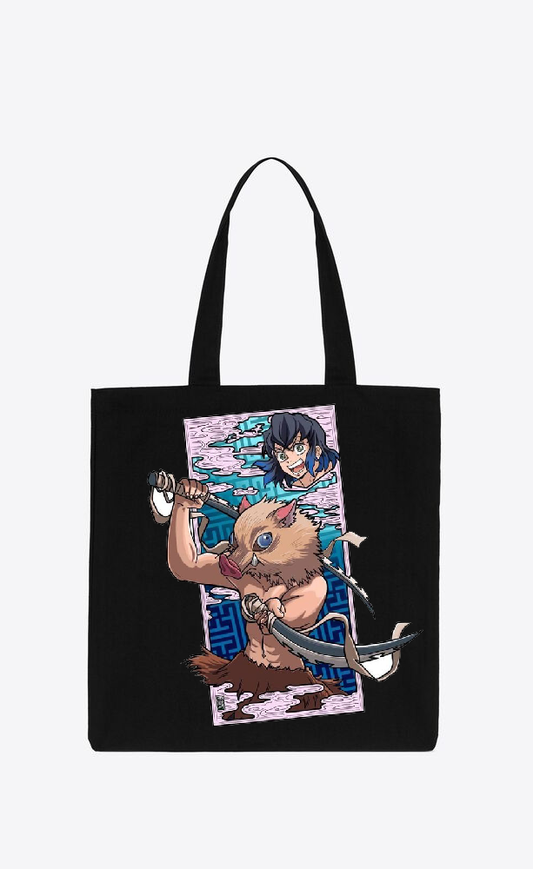 Anime Demon slayer nezuko tanjiro tote bag Black 21
