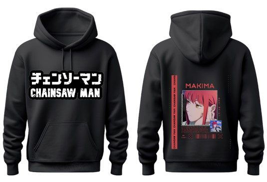 Chainsaw Man One Size hoodie Black Back 21