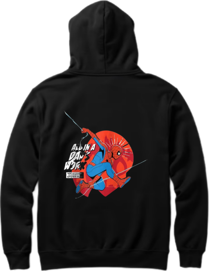 Spiderman One Size hoodie Black Back 21