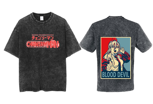 Chainsaw Man t- shirt One Size Washed Back 19