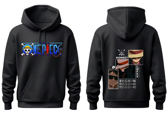 one piece One Size hoodie Black Back 21
