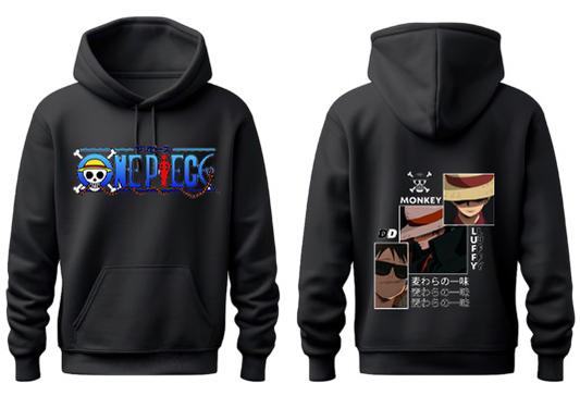 one piece One Size hoodie Black Back 21