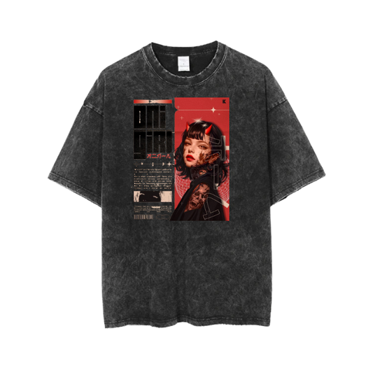 RANDOM ANIME GIRL t- shirt Washed  21
