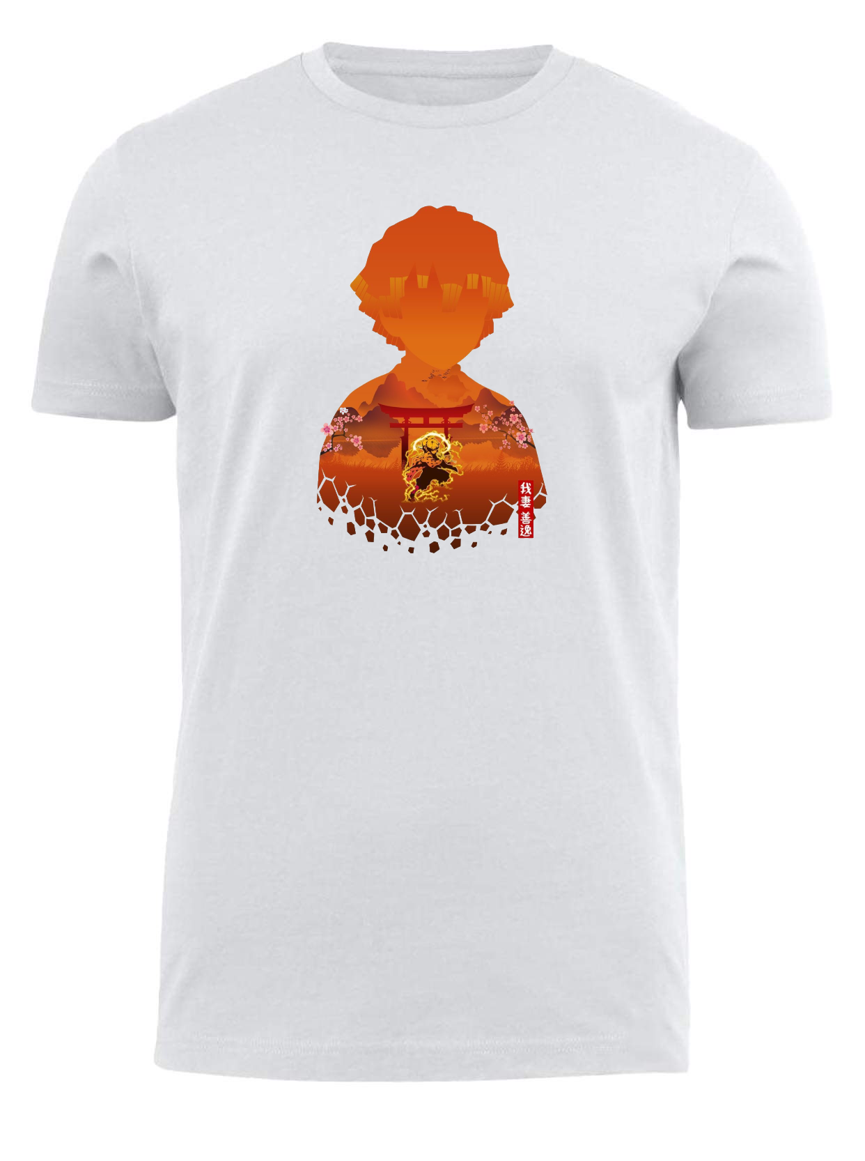 Anime Demon slayer nezuko tanjiro t- shirt fit White 21