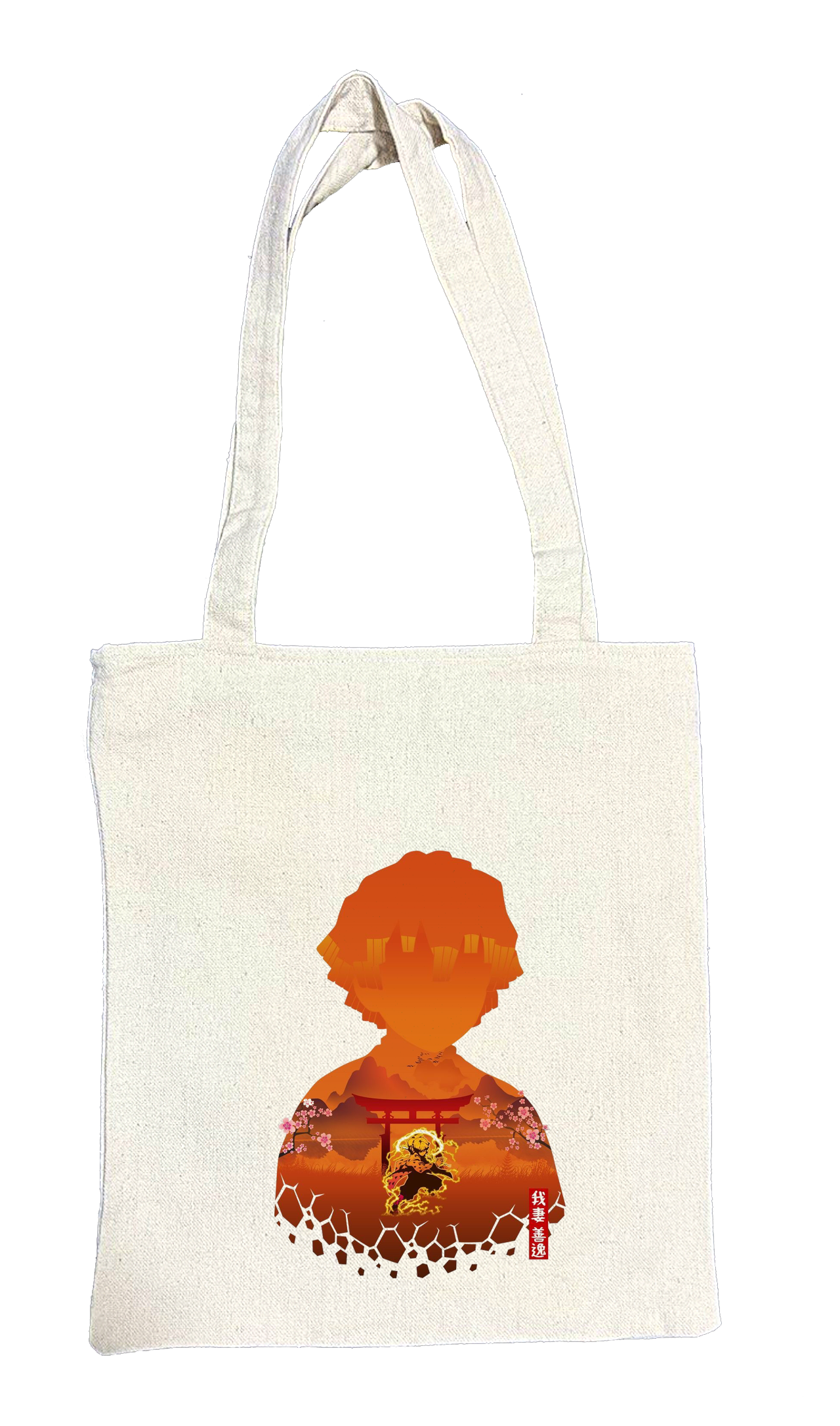 Anime Demon slayer nezuko tanjiro tote bag Beige 21