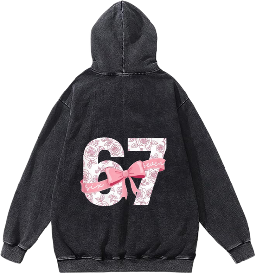 67 designs Oversize Hoodie Washed Back 21
