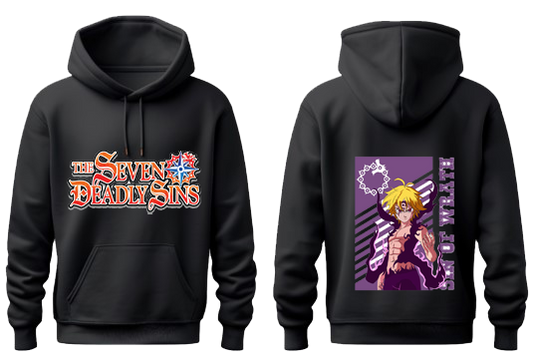 Anime Nanatsu no taizai seven deadly sins Oversize Hoodie Black Back 21