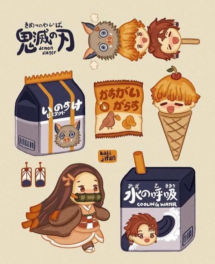 Demon Slayer Chibi Characters Stickers Pack, Cute Anime Nezuko and Tanjiro Aesthetic Stickers for Journaling, Scrapbooking, Water Bottles, Laptop, and Planner Decals