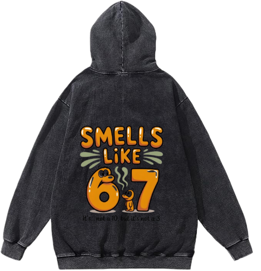 67 designs Oversize Hoodie Washed Back 22