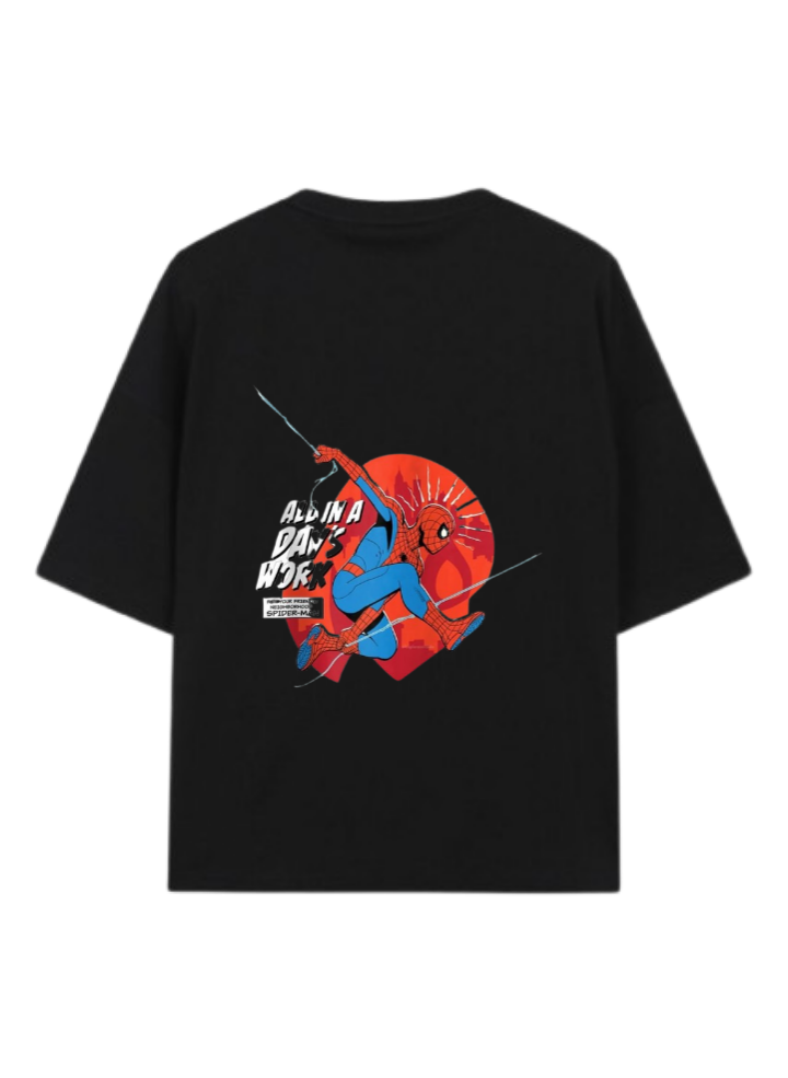 Spiderman t- shirt One Size Black Back 22