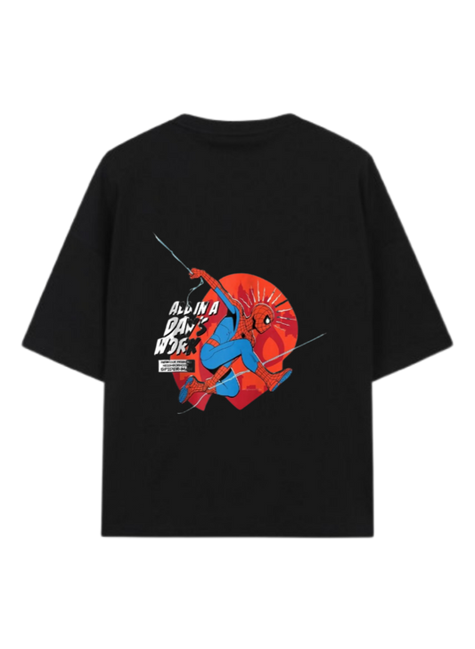 Spiderman t- shirt One Size Black Back 22