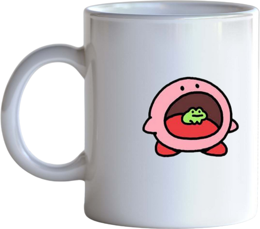 Cute Pink Bunny Kirby Ceramic Coffee Mug, Kawaii Anime Gaming Cute Mug for Women and Kids, Funny Novelty Tea Cup, 11 oz 22