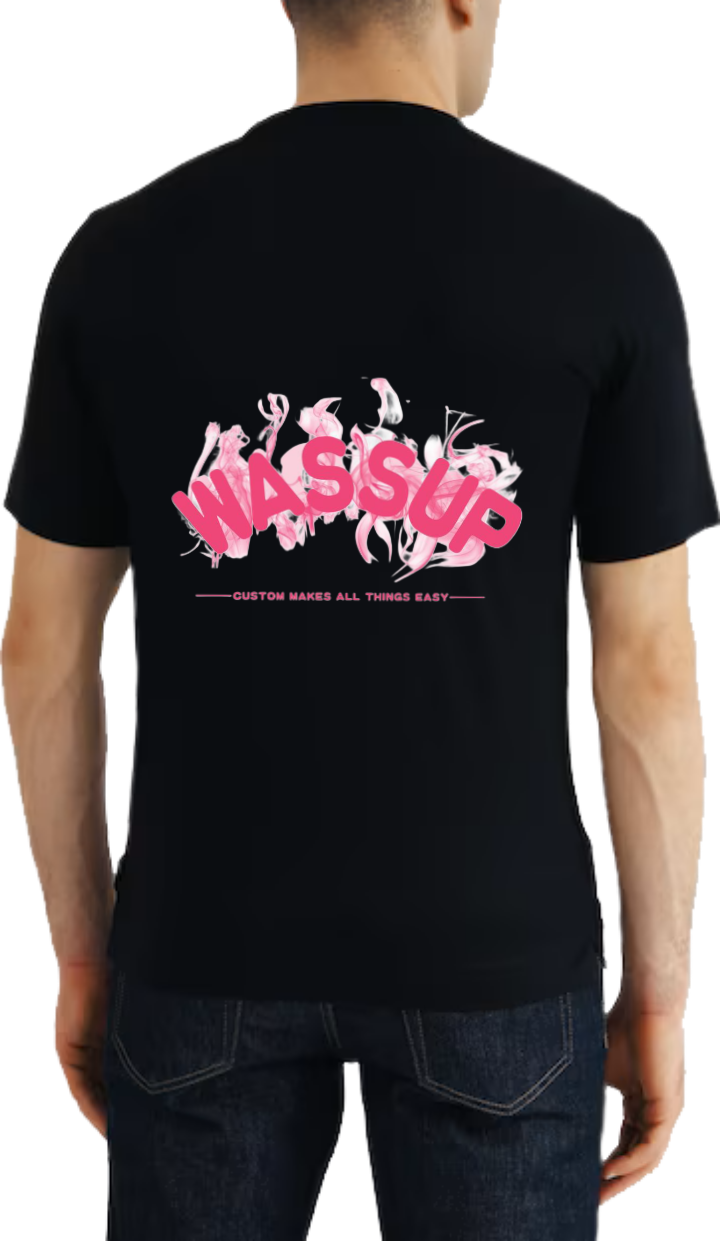 WASSUP t- shirt Over Size Black Back 78