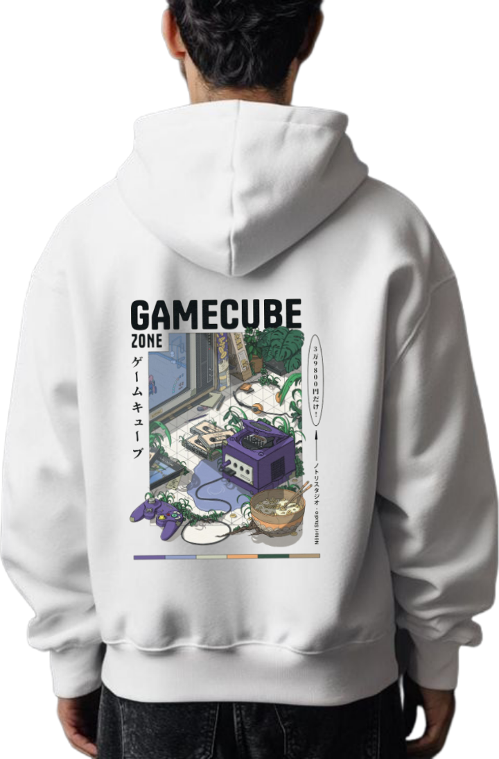 GAMECUBE Over Size hoodie White Back 95