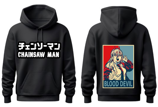Chainsaw Man One Size hoodie Black Back 22