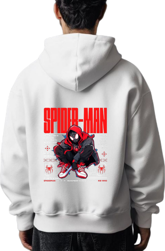 Spiderman One Size hoodie White Back 22
