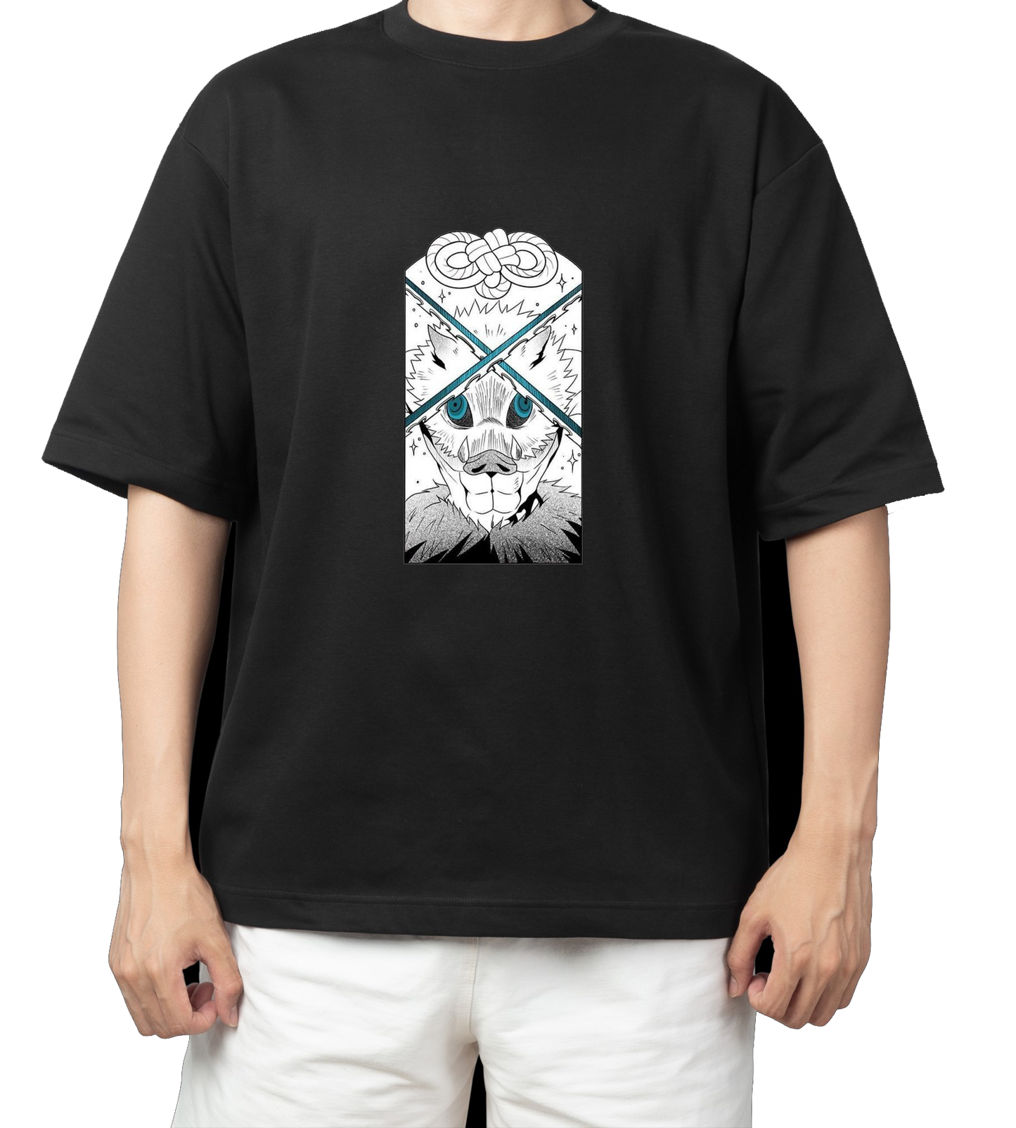 Anime Demon slayer nezuko tanjiro t- shirt Oversize Black 22