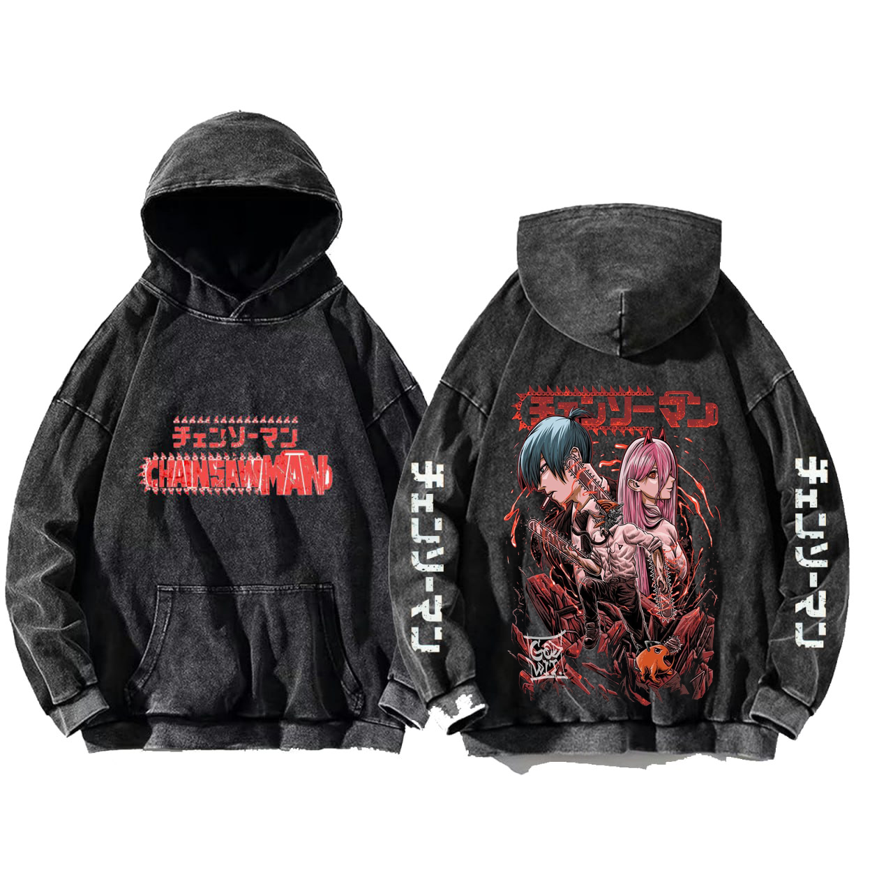 Chainsaw Man One Size hoodie Washed Back 22