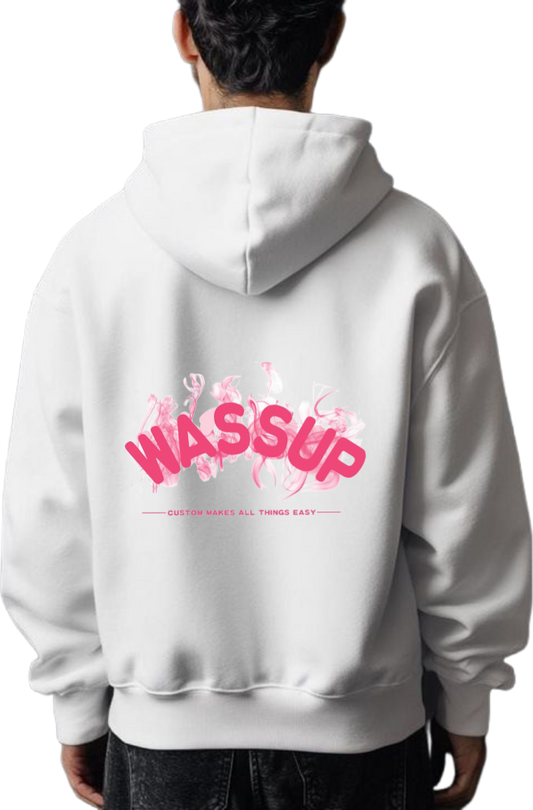 WASSUP Over Size hoodie White Back 72