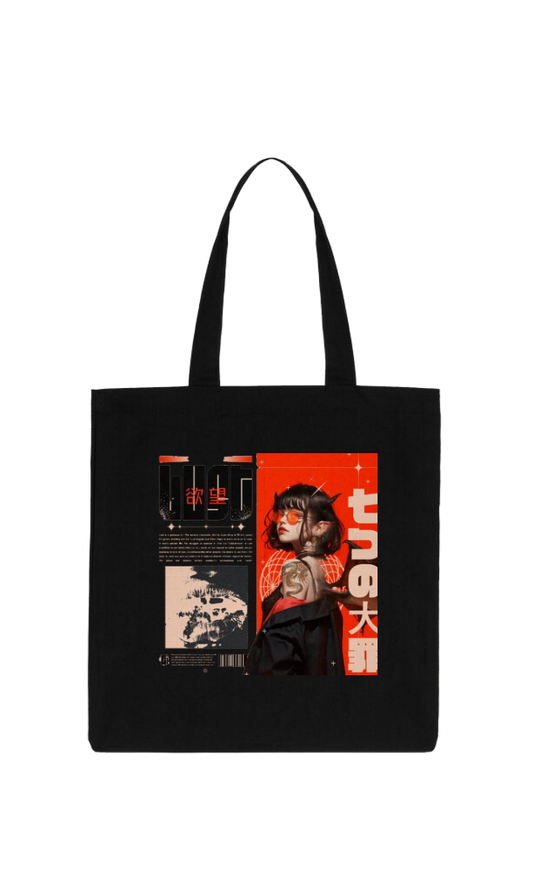 RANDOM ANIME GIRL tote bag Black 22