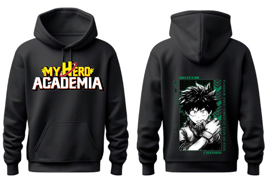 Boku no hero academy bnha One Size hoodie Black Back 22