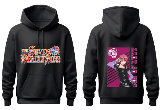 Anime Nanatsu no taizai seven deadly sins Oversize Hoodie Black Back 22