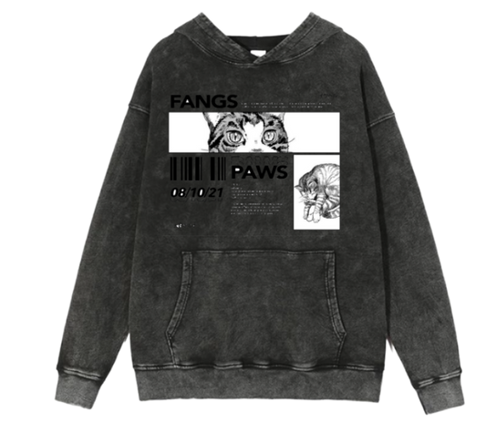 RANDOM ANIME GIRL Oversize  Hoodie Washed gray 22