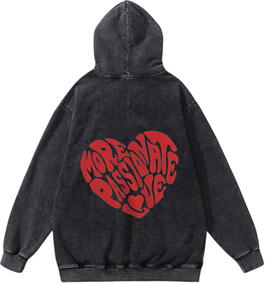 VaIentine coupIe Oversize  Hoodie Washed gray Back 22
