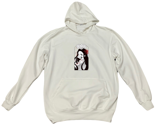 Anime Demon slayer nezuko tanjiro Oversize Hoodie White 22