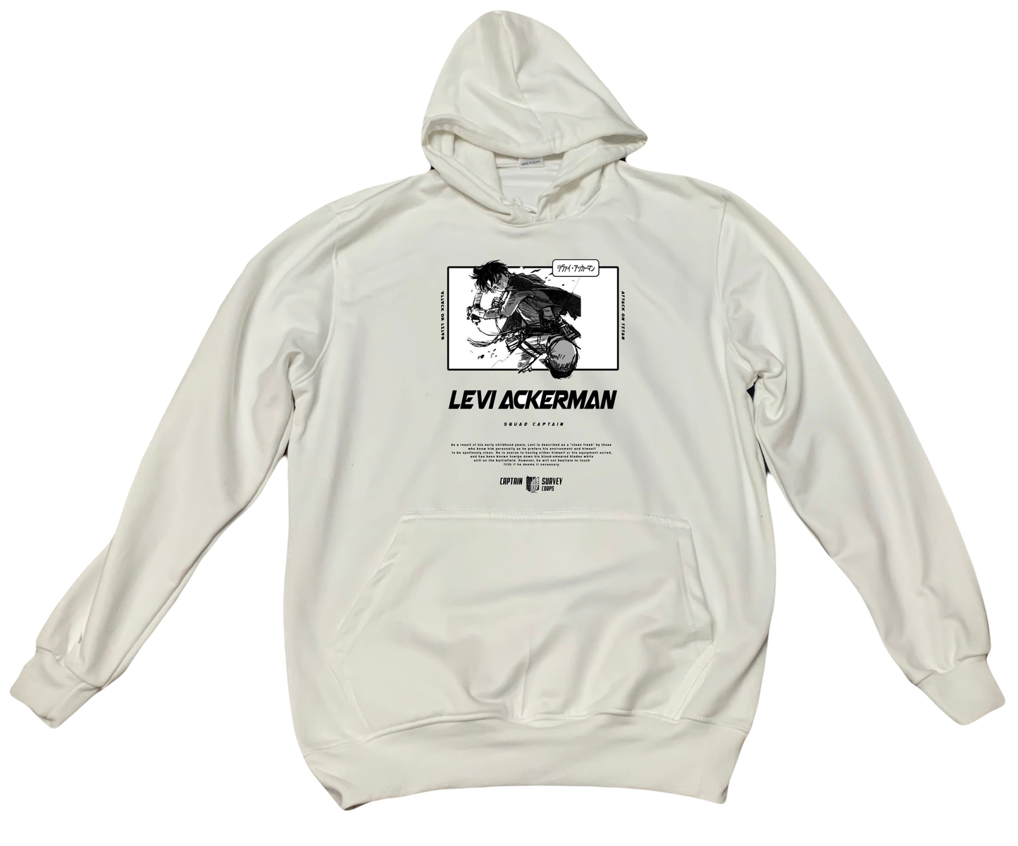 Anime Attack on titan shingeki no kyojin eren levi mikasa Aot White Oversize HOODIE 23