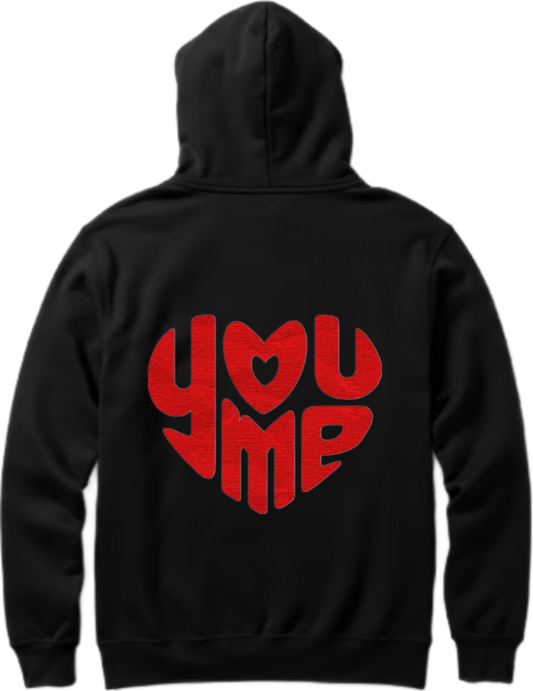 VaIentine coupIe Oversize Hoodie Black Back 22