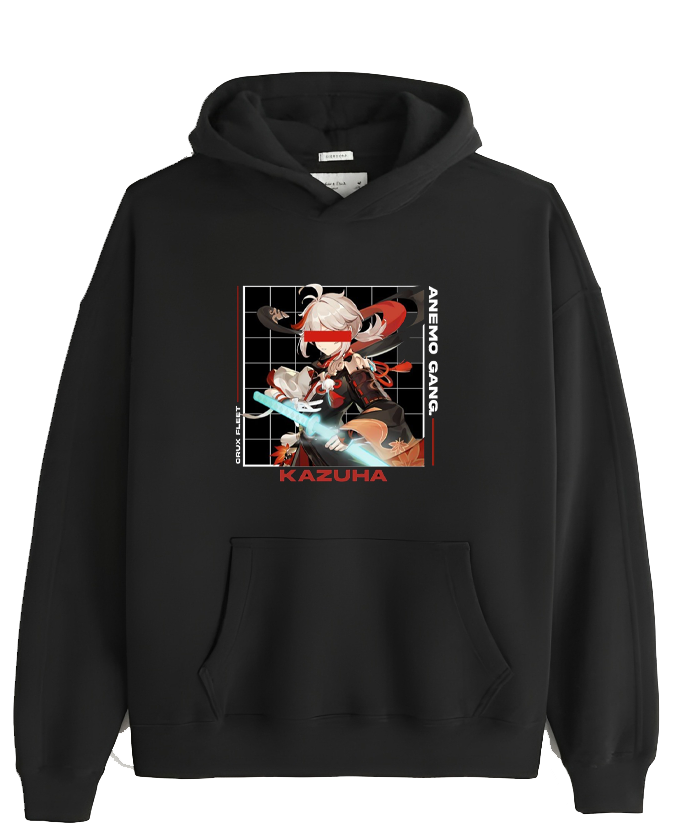 Genshin Impact Kazuha Over Size hoodie Black 22