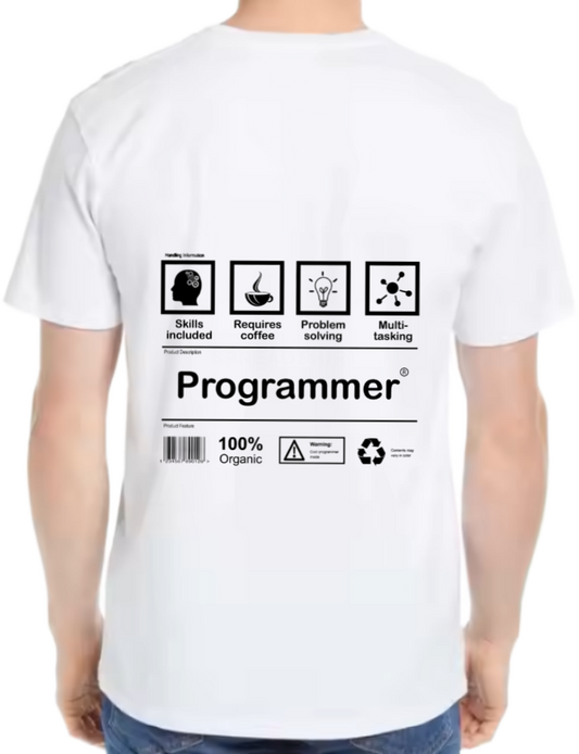 Programmer Operator Back text One Size t- shirt White Back 22