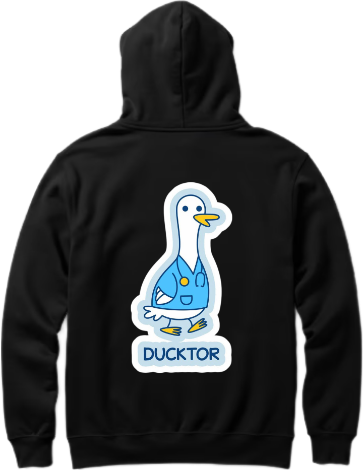 DUCKTOR One Size hoodie Black Back 22