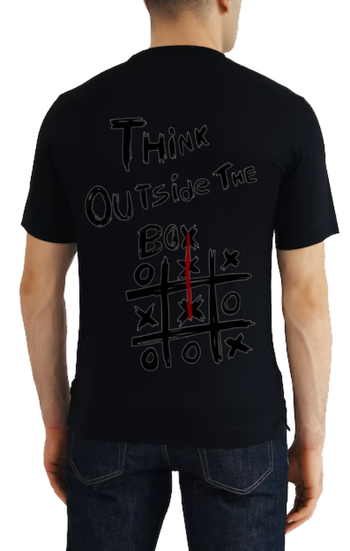 THINK Outside THE t- shirt One Size Black back 22