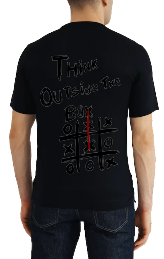THINK Outside THE t- shirt One Size Black back 22