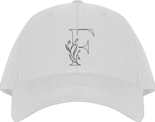 vector letter Baseball cap white F 22