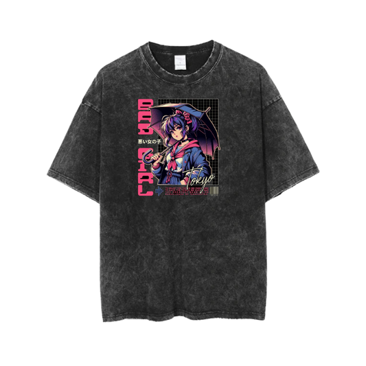 RANDOM ANIME GIRL t- shirt Washed  22