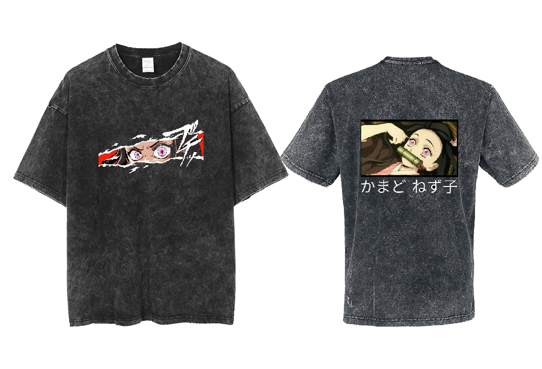 Anime Demon slayer nezuko tanjiro  One Size t- shirt Washed 22