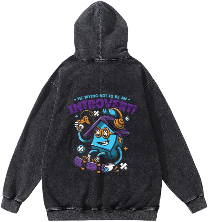 aliens Oversize Hoodie Washed gray Back 22