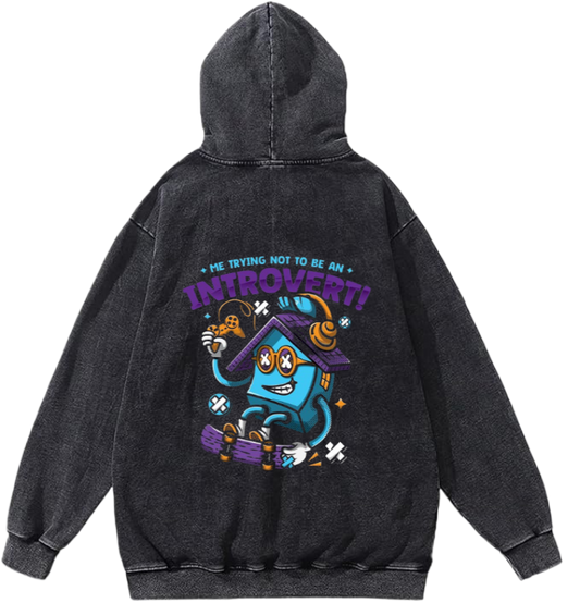 aliens Oversize Hoodie Washed gray Back 22